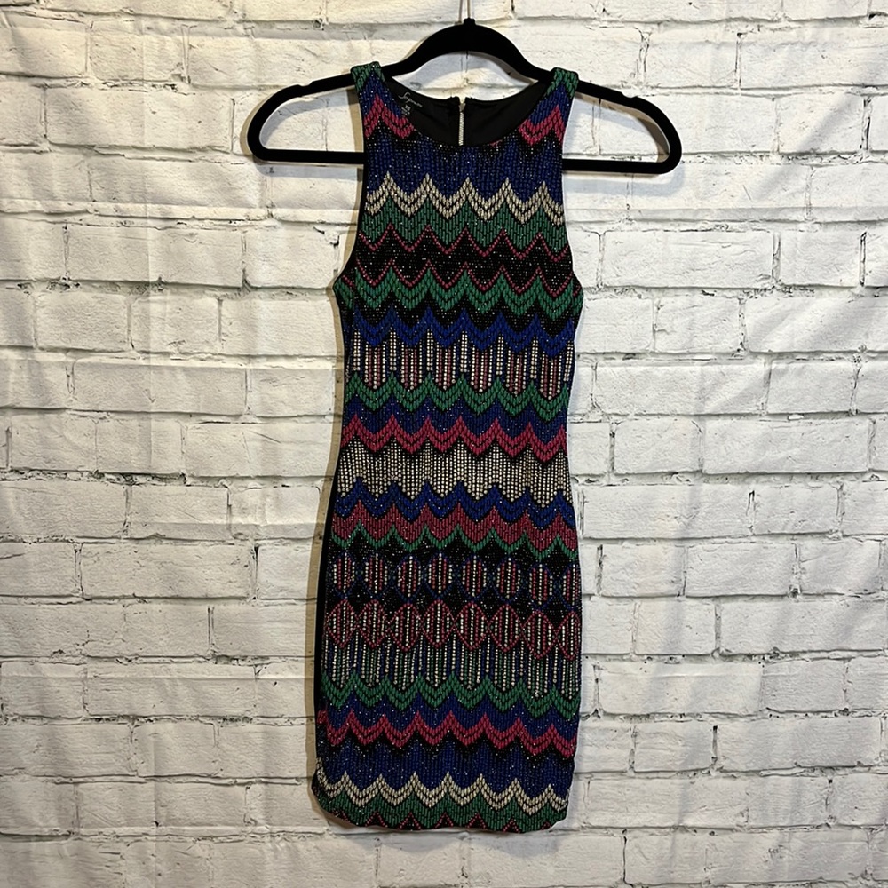 Bodycon Tank Dress with Jewel Tone Design